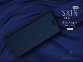 Луксозен кожен калъф тефтер ултра тънък с визитник FLEXI оригинален DUX DUCIS за OnePlus 5 тъмно син